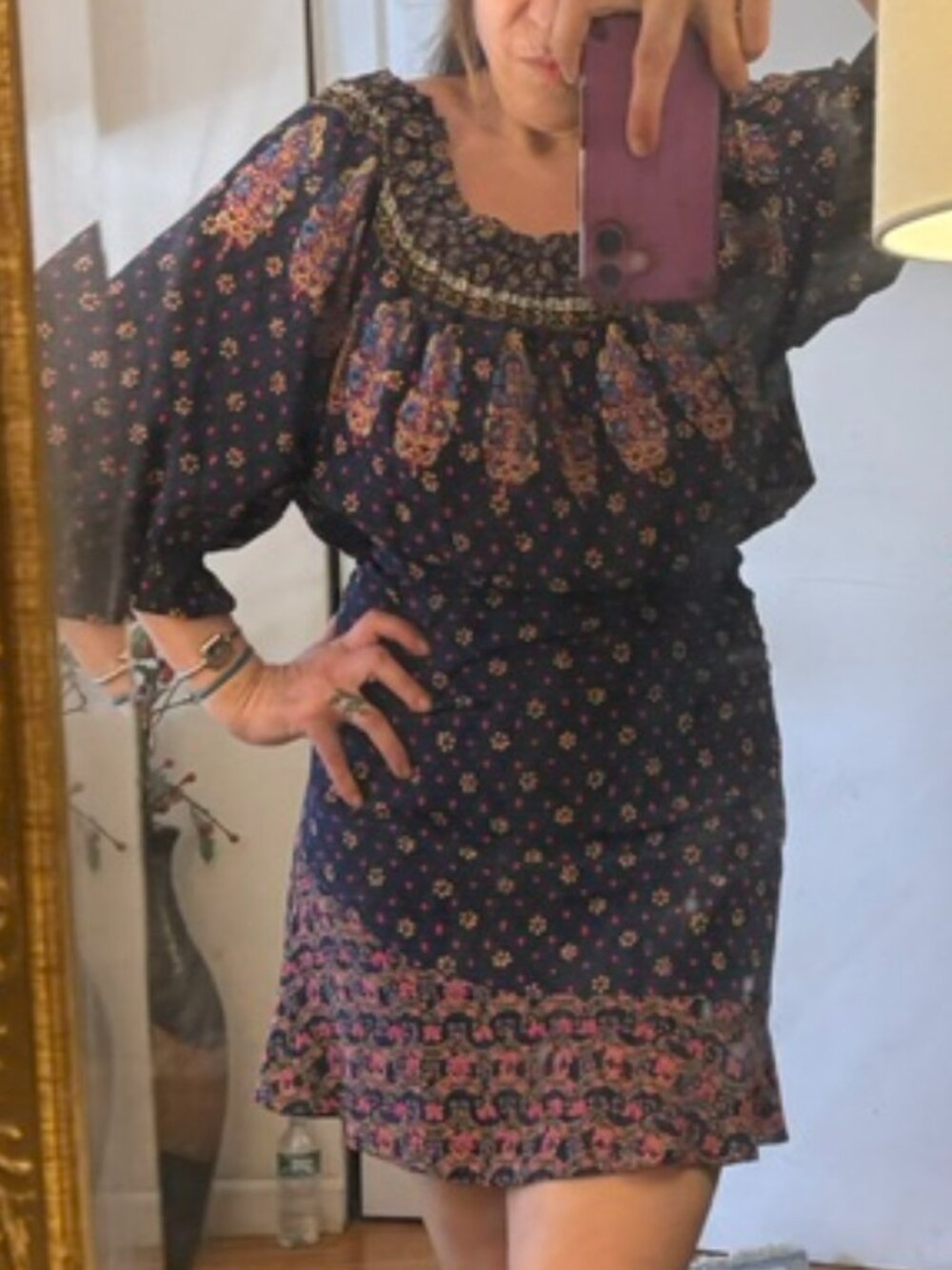 Saloni 100% Silk Grace Dress, Sz 4